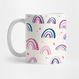 Cute boho rainbows, pink and blue Mug